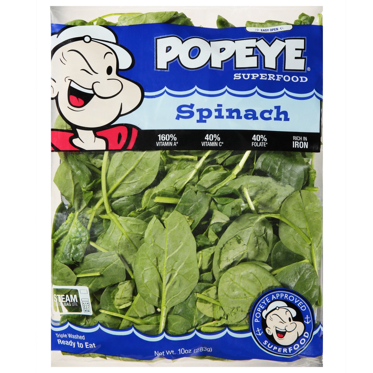 slide 1 of 12, Popeye Superfood Spinach 10 oz, 10 oz