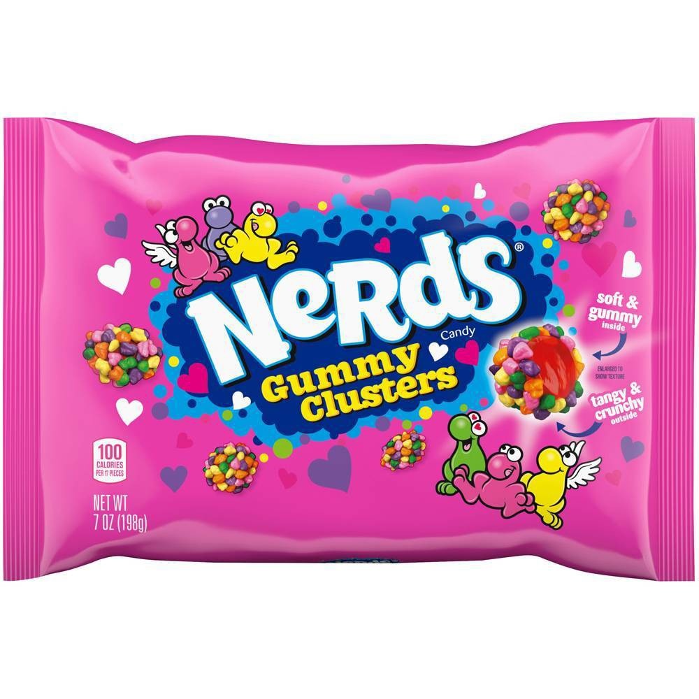 slide 1 of 1, Nerds Ferrara Candy Company Valentine's Gummy Clusters, 7 oz