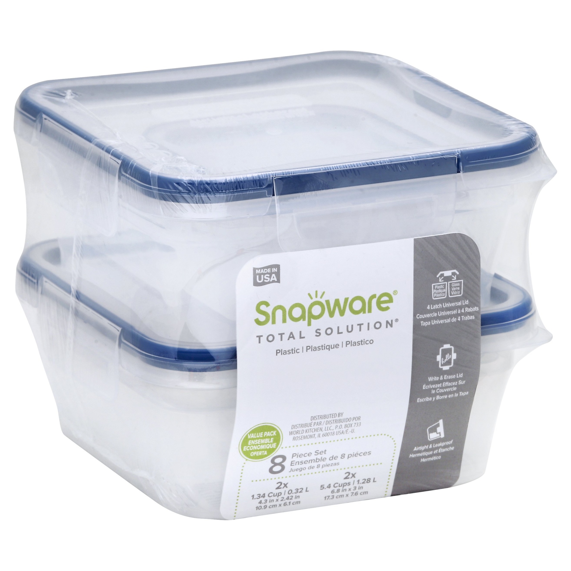 slide 1 of 1, Snapware Airtight Food Storage - Clear/Multi-Color, 8 ct