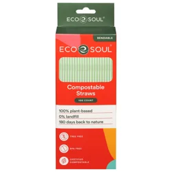 Eco Soul Compostable Straws - 100 ct