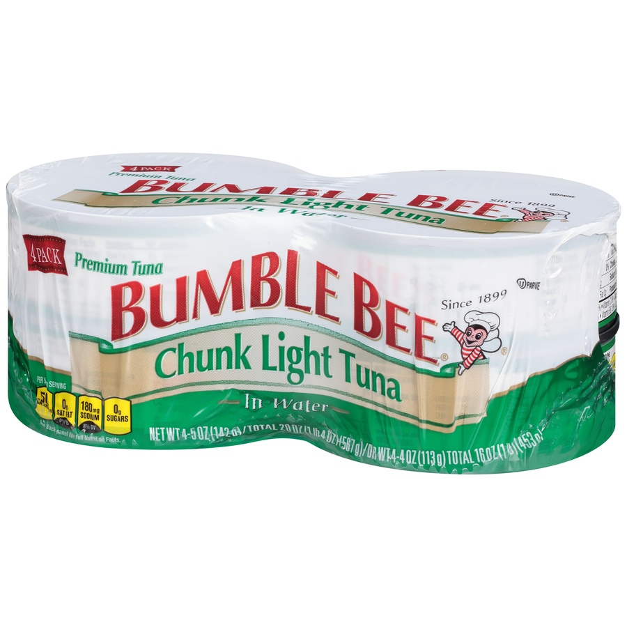 slide 3 of 8, Bumble Bee Chunk Light Tuna in Water, 4 ct; 5 oz