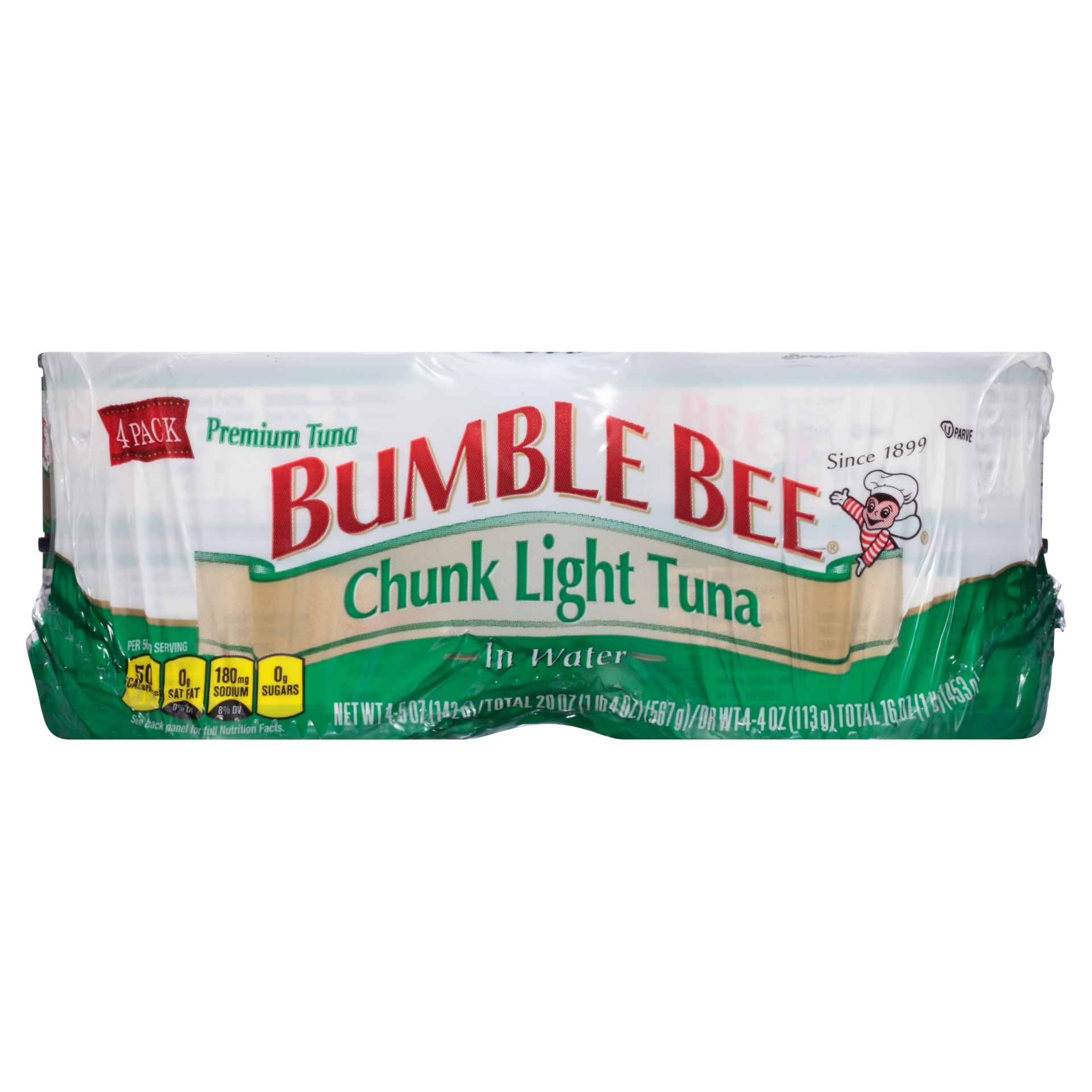 slide 1 of 8, Bumble Bee Chunk Light Tuna in Water, 4 ct; 5 oz