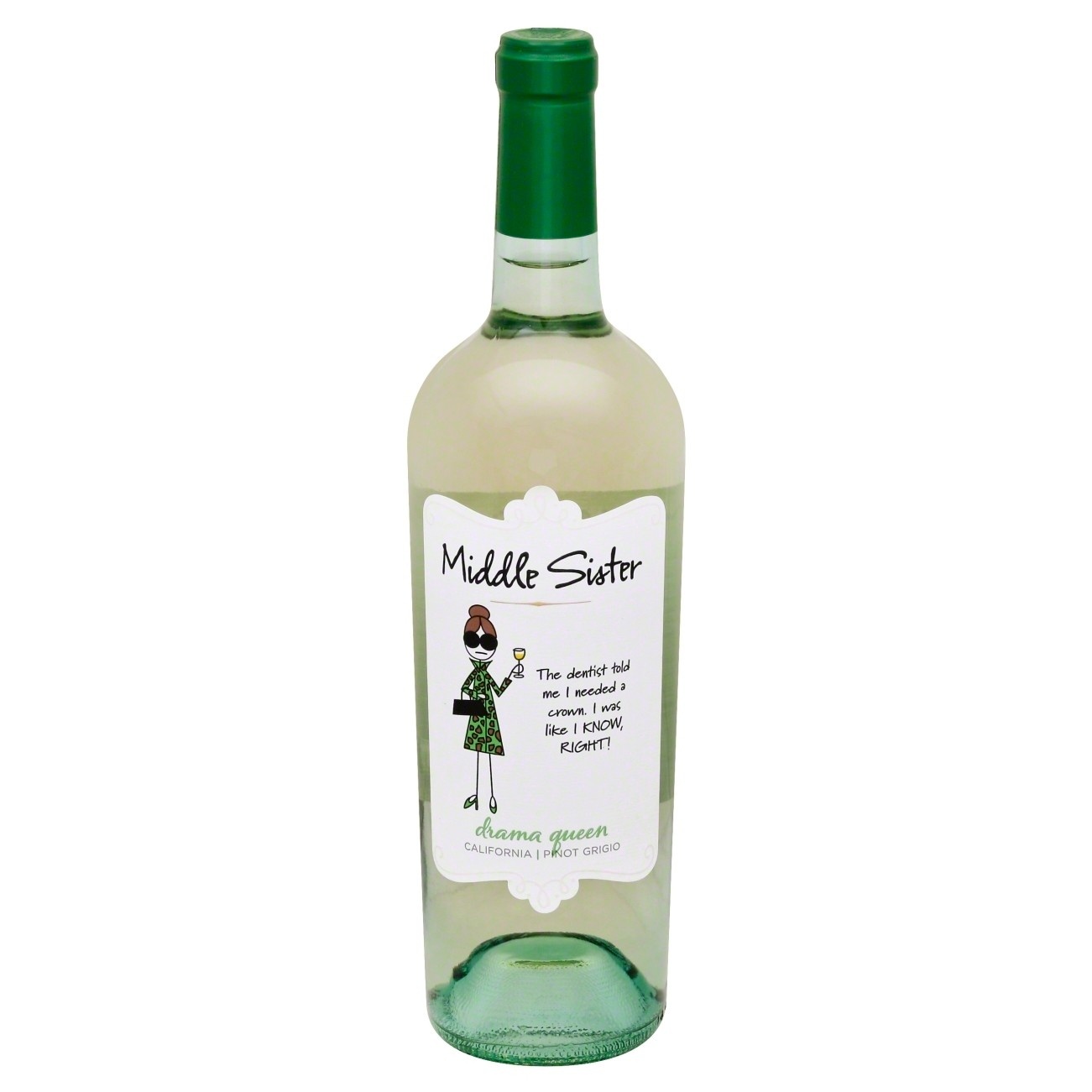 slide 1 of 1, Middle Sister Wines Pinot Grigio Bottle, 750 ml