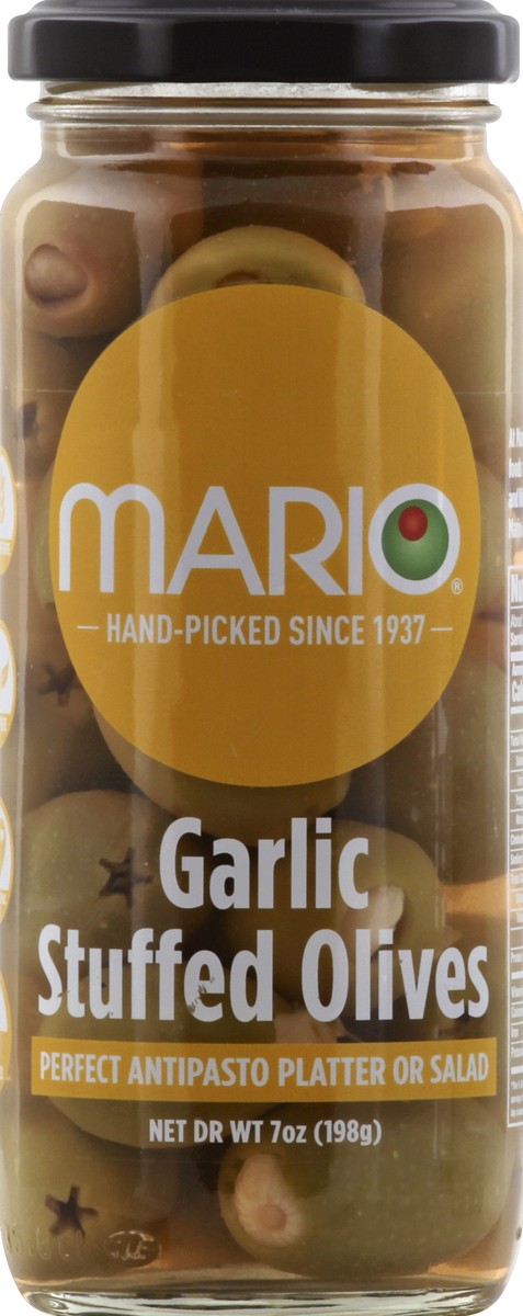 slide 2 of 2, Mario Garlic Stuffed Olives, 7 oz