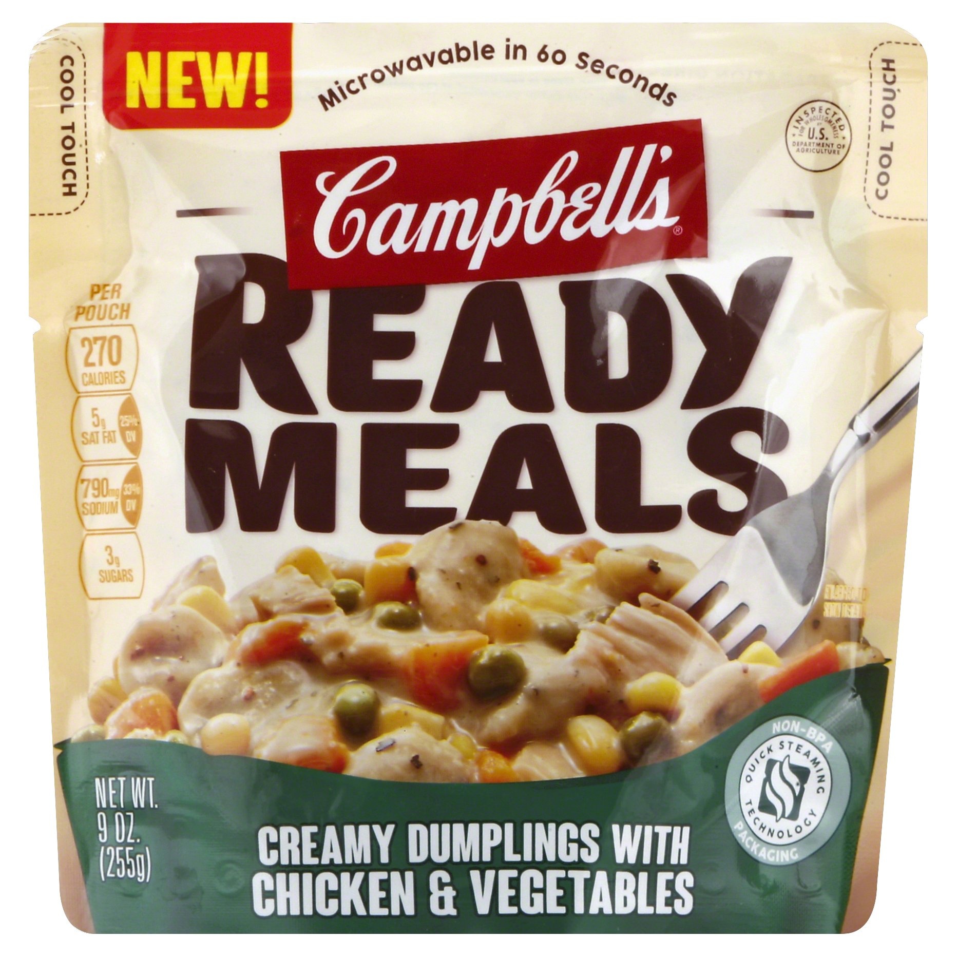slide 1 of 2, Campbell's Ready Meals Creamy Dumplings with Chicken & Vegetables, 9 oz