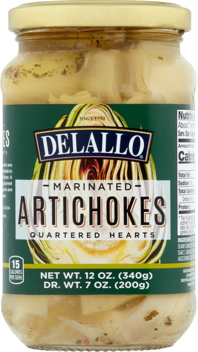 slide 1 of 10, DeLallo Marinate Artichoke Hearts 12Oz, 12 oz