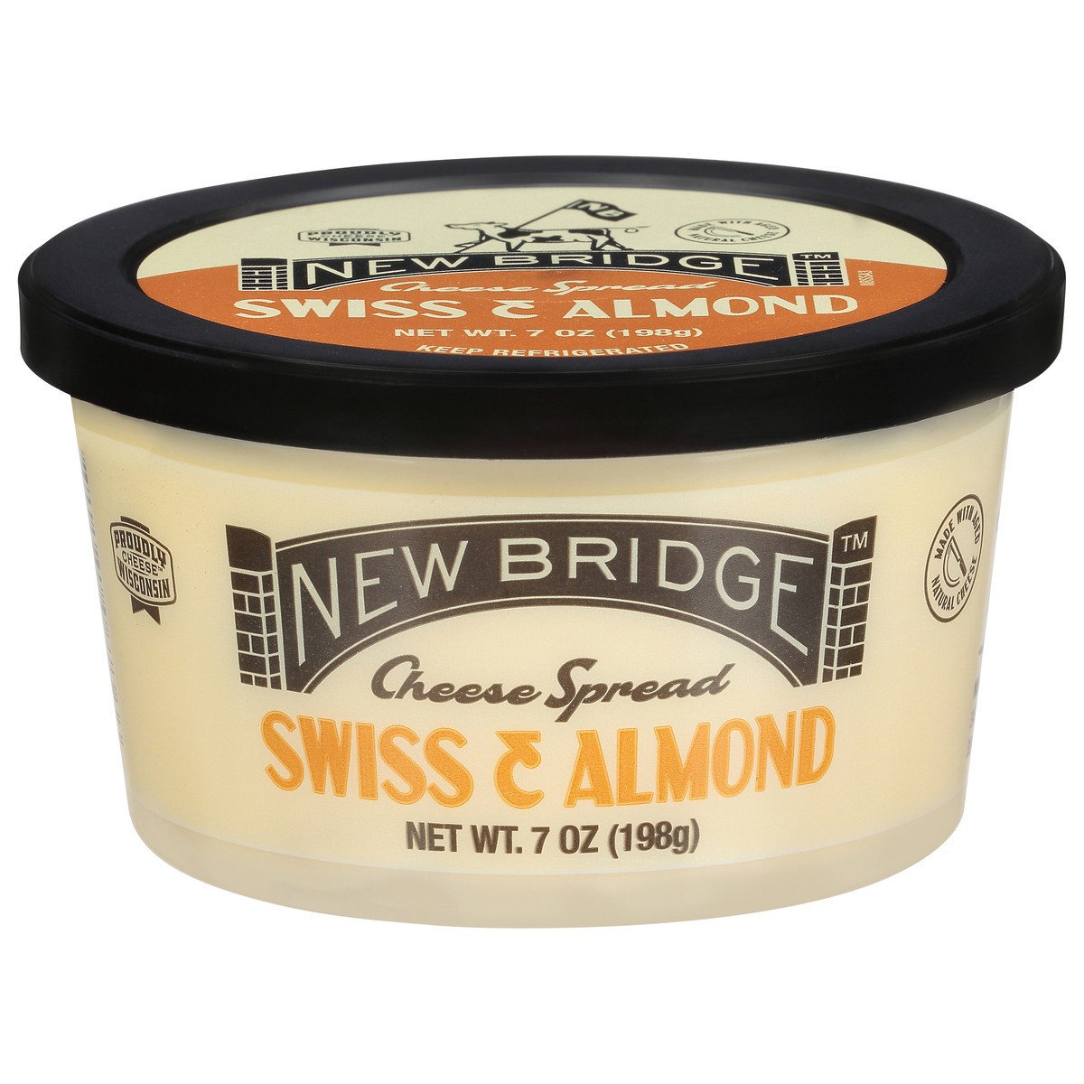 slide 11 of 12, New Bridge Cheese Spread, Swiss & Almond, 7 oz