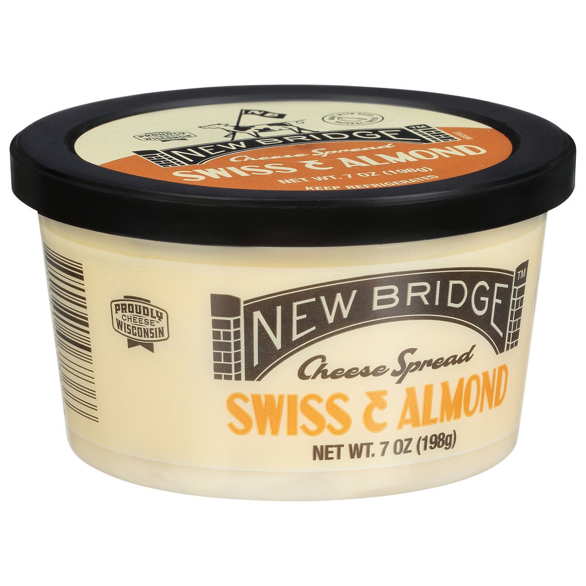 slide 7 of 12, New Bridge Cheese Spread, Swiss & Almond, 7 oz