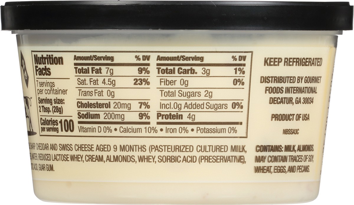 slide 9 of 12, New Bridge Cheese Spread, Swiss & Almond, 7 oz