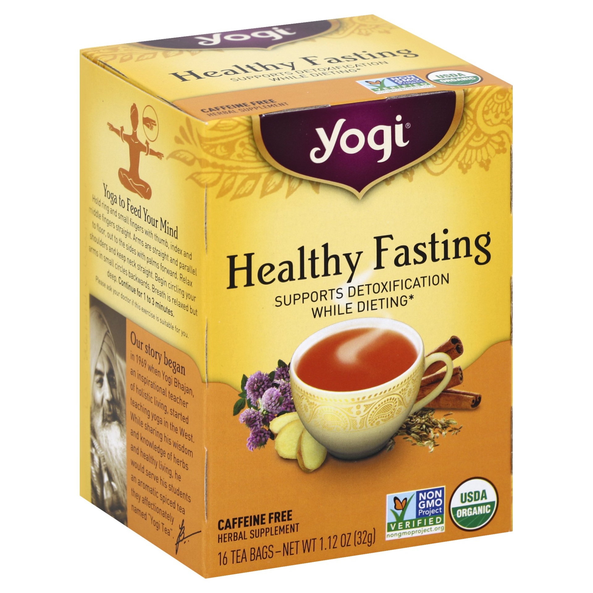 slide 1 of 4, Yogi Healthy Fasting Tea Bags, 16 ct