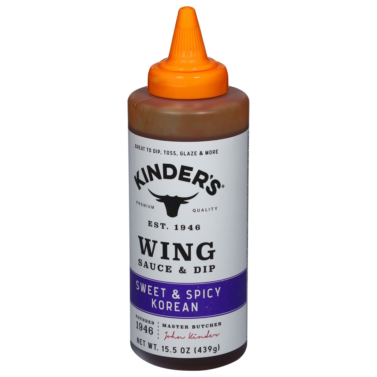 slide 13 of 14, Kinder's Wing Sweet & Spicy Korean Sauce & Dip 15.5 oz, 15.5 oz