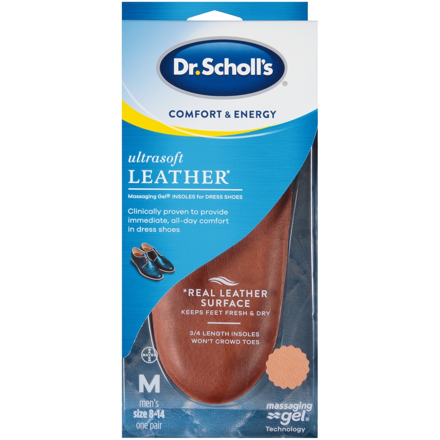 slide 1 of 1, Dr. Scholl's Comfort & Energy UltraSoft Leather for Dress Shoes Men Size 8-14, 1 ct