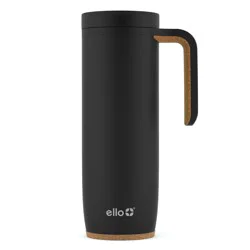 Ello Magnet Vacuum Insulated Stainless Steel Travel Mug Matte Black