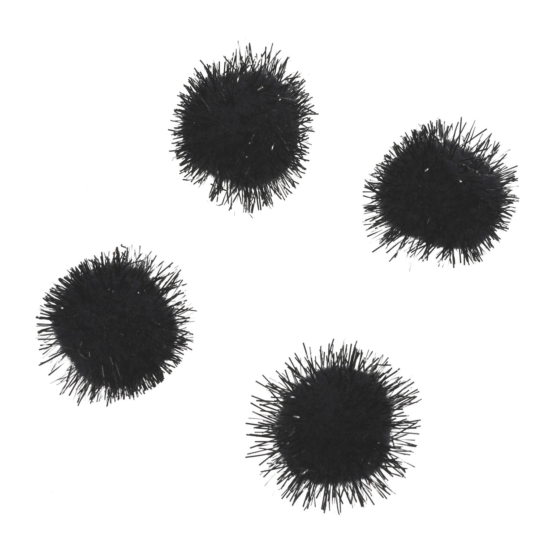 slide 2 of 3, Black Sparkle Pom Poms By Creatology, 0.75 in