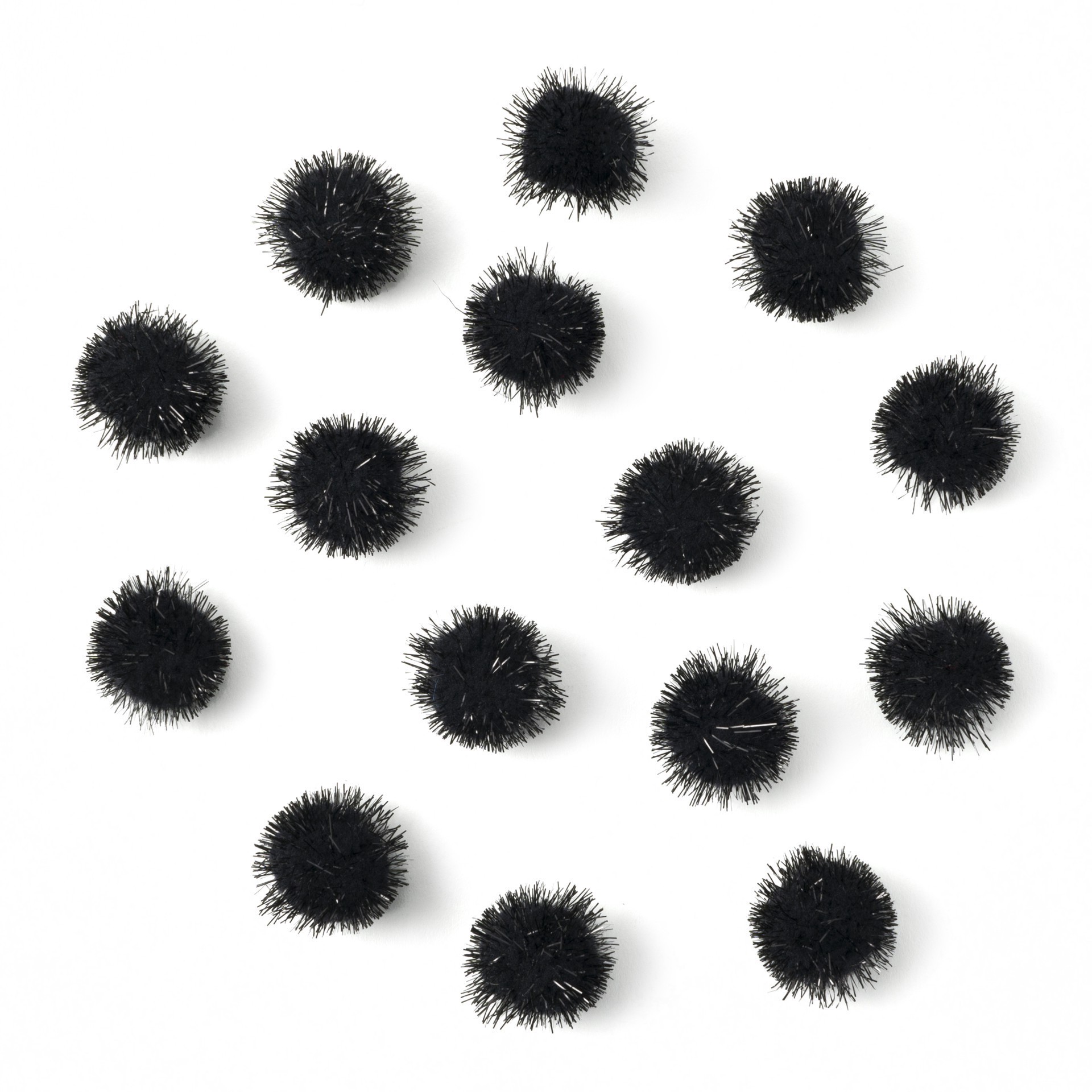 slide 3 of 3, Black Sparkle Pom Poms By Creatology, 0.75 in