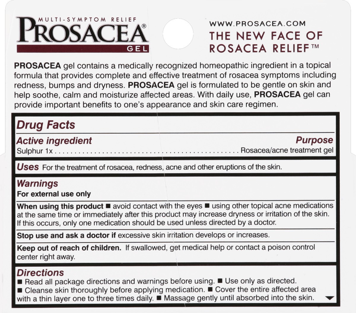 slide 2 of 7, Prosacea Rosacea Treatment, Homeopathic Topical Gel, 0.75 oz