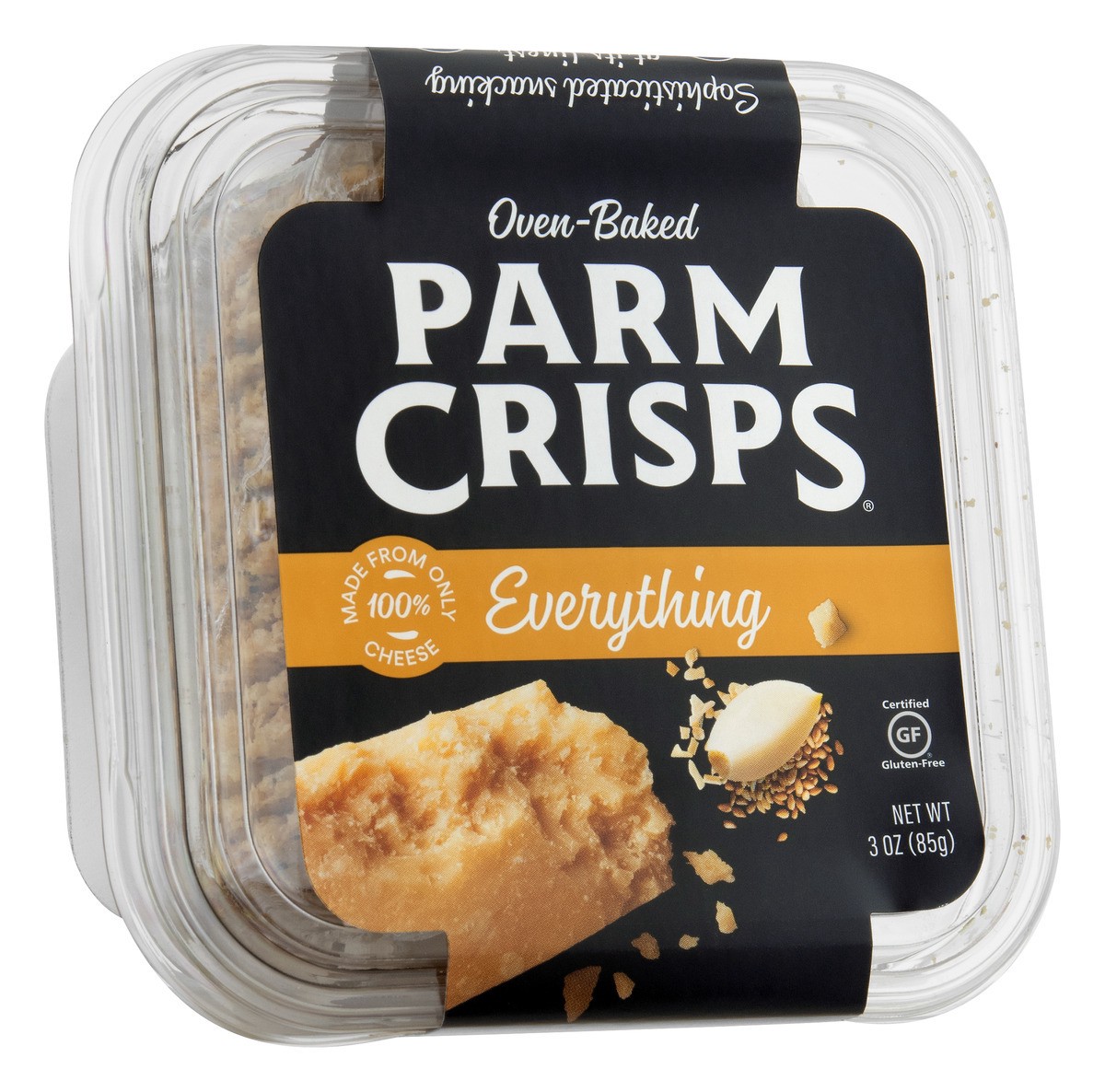 slide 7 of 11, ParmCrisps Cheese Crisps, Everything, Oven-Baked, 3 oz