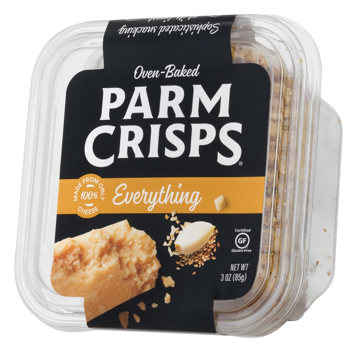 slide 3 of 11, ParmCrisps Cheese Crisps, Everything, Oven-Baked, 3 oz