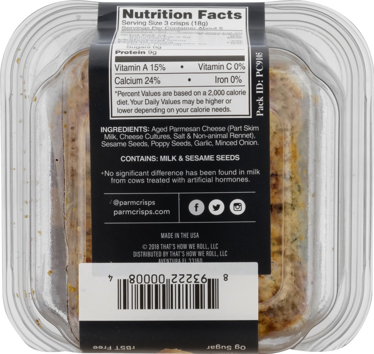 slide 6 of 11, ParmCrisps Cheese Crisps, Everything, Oven-Baked, 3 oz