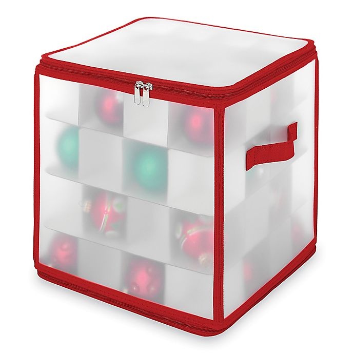 slide 1 of 1, Whitmor Zipper Cube Christmas Ornament Organizer - Red (Small), 1 ct