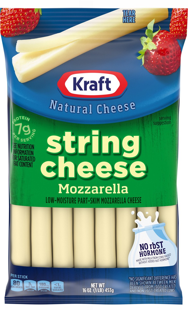 slide 5 of 9, Kraft String Cheese Mozzarella Cheese Snacks, 16 ct Sticks, 16 ct