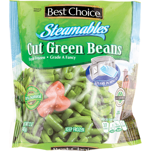 slide 1 of 1, Best Choice Frozen Steamable Cut Green Beans, 12 oz