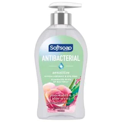 Softsoap Antibacterial Sensitive Liquid Hand Soap, Hypoallergenic Hand Soap, Rosewater and Aloe Scent, 11.25 Oz. Bottle