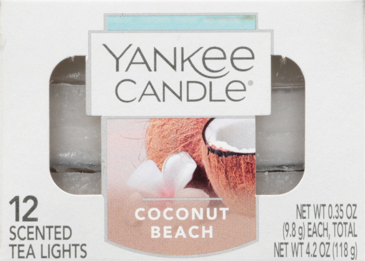 slide 7 of 11, Yankee Candle Scented Coconut Beach Tea Lights 12 Tea Lights 0.35 oz Packed, Unspecified 12 ea, 1 ct