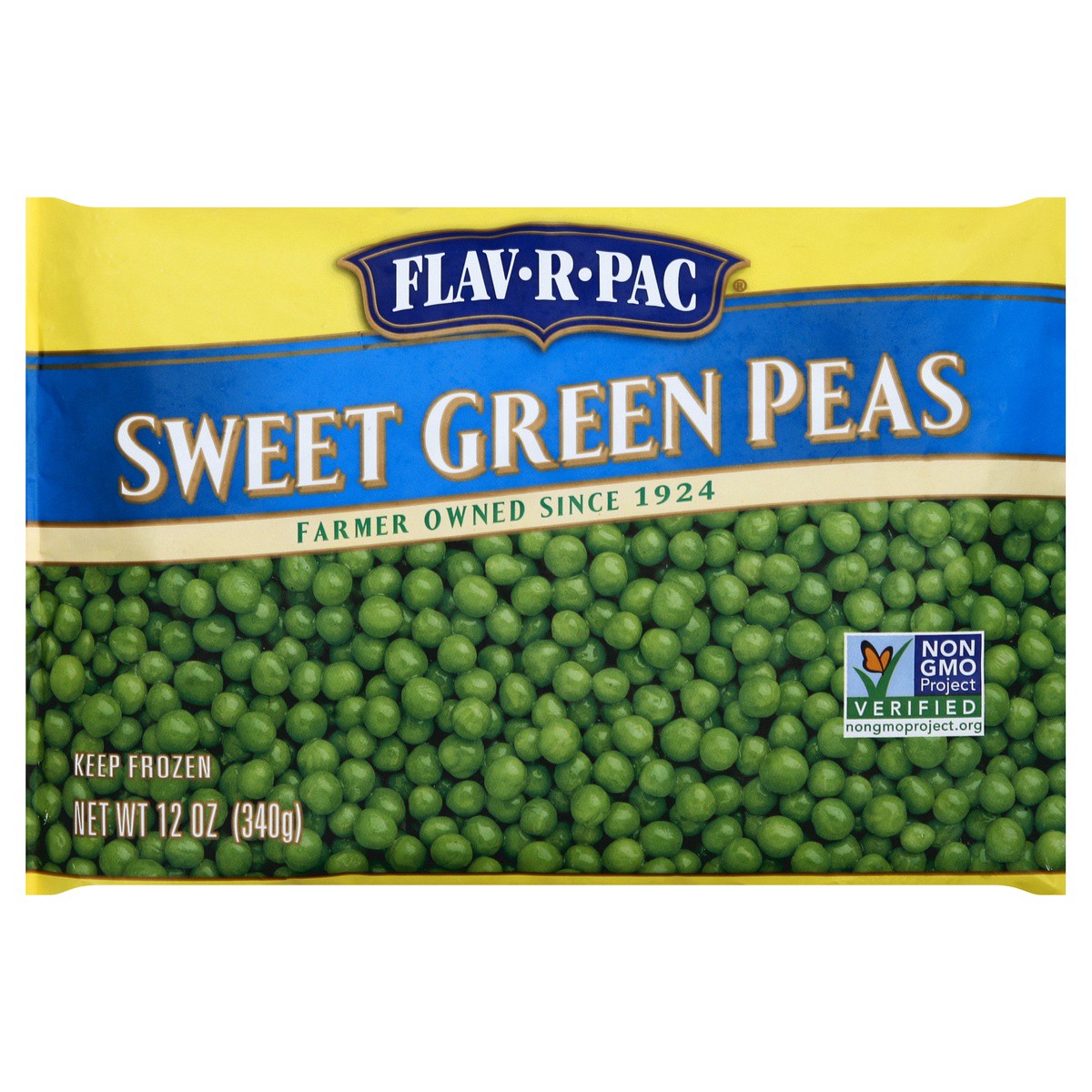 slide 1 of 7, Flav-R-Pac Frozen Sweet Green Peas, 12 oz