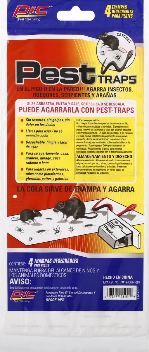 slide 6 of 10, PIC Diposable Pest Traps 4 ea, 4 ct