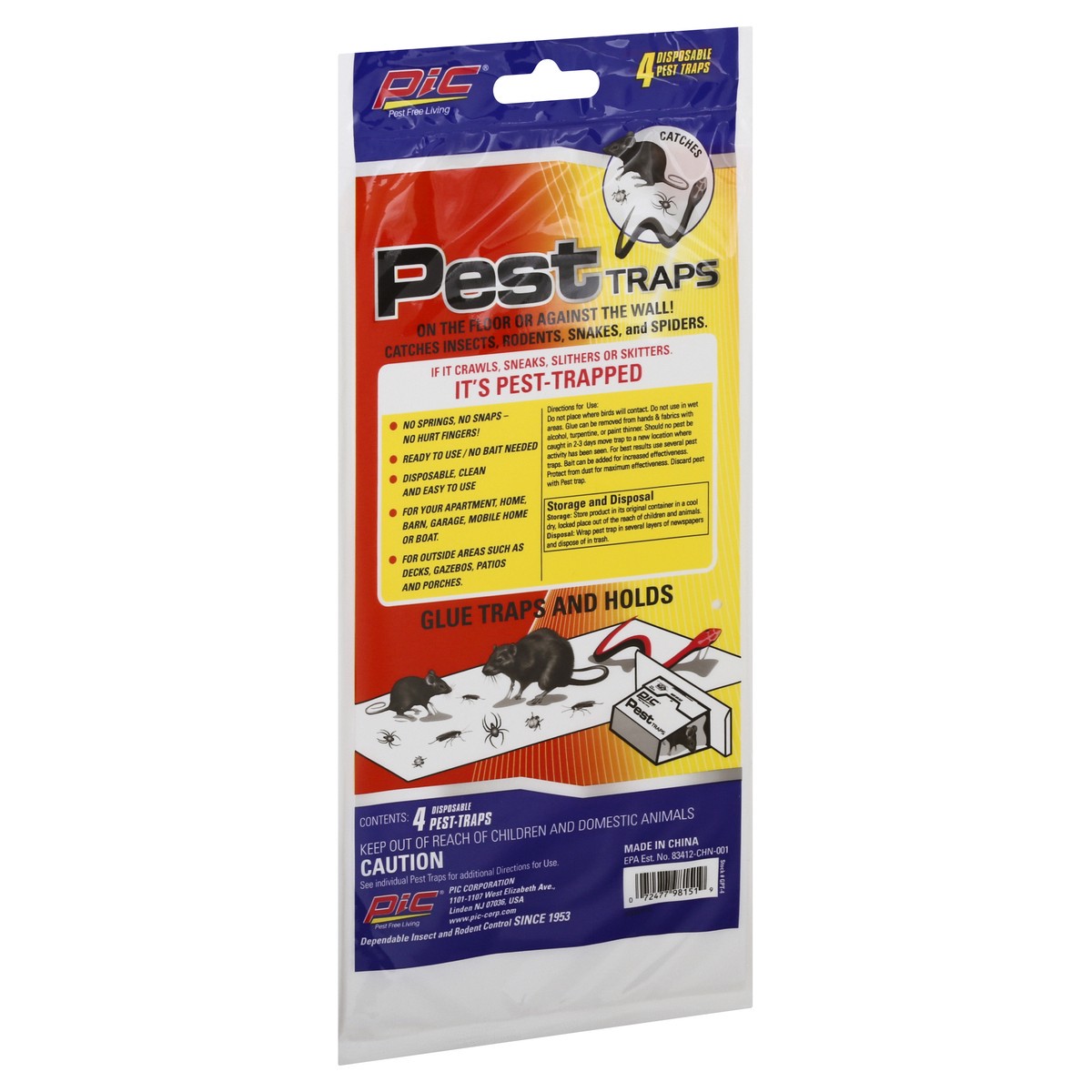 slide 7 of 10, PIC Diposable Pest Traps 4 ea, 4 ct