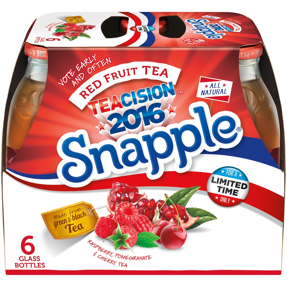 slide 1 of 1, Snapple Red Fruit Tea - 6 ct; 16 fl oz, 6 ct; 16 fl oz