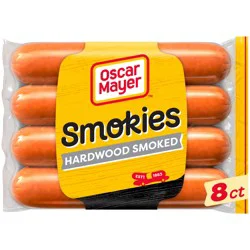 Oscar Mayer Hardwood Smoked Smokies Uncured Smoked Sausage Hot Dogs, 8 ct. Pack