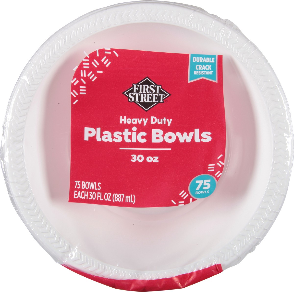slide 10 of 12, First Street Plastic Bowls, 75 ct