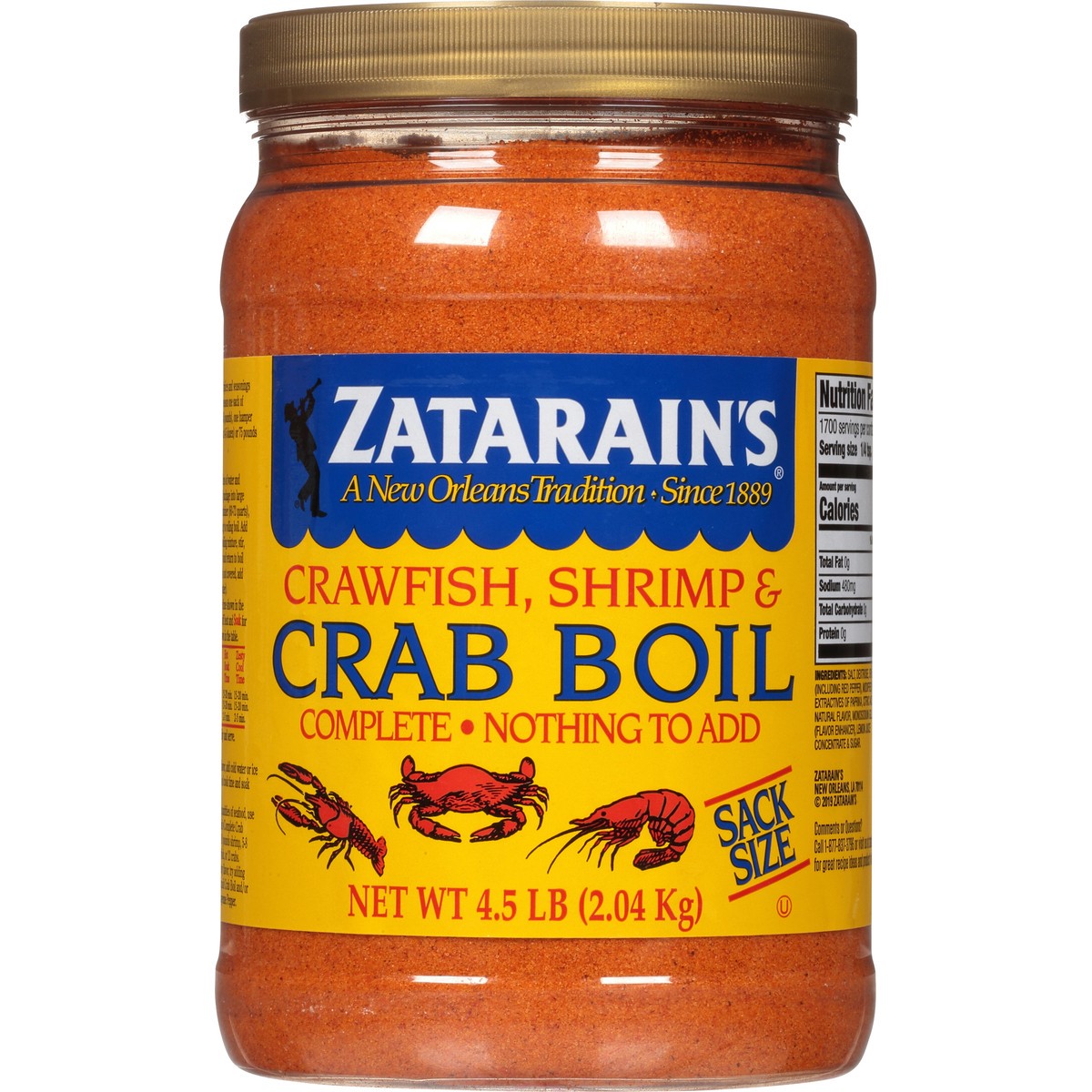 slide 11 of 11, Zatarain's Crab Boil Seasoning - Sack Size, 4.5 lb