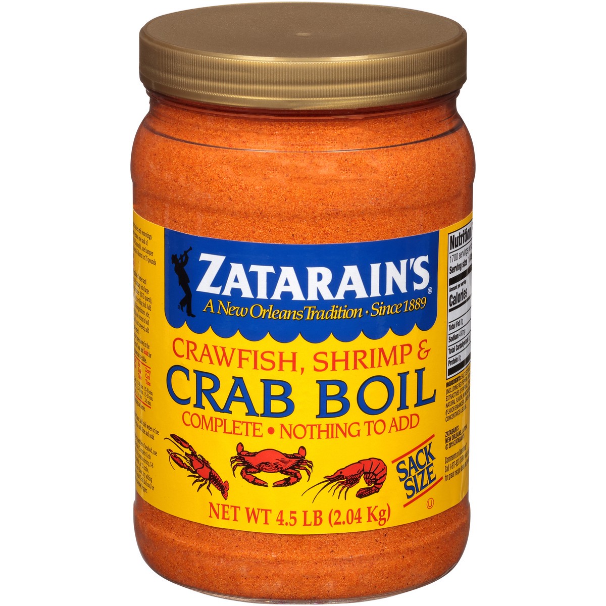 slide 1 of 11, Zatarain's Crab Boil Seasoning - Sack Size, 4.5 lb