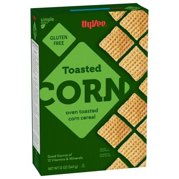 slide 1 of 1, Hy-vee One Step Toasted Corn Oven Toasted Corn Cereal, 12 oz