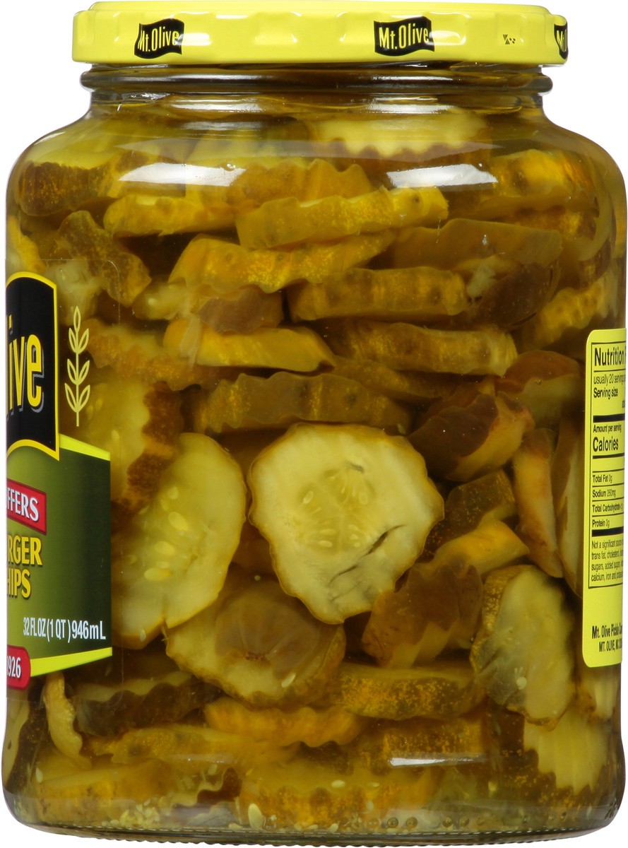 slide 11 of 13, Mt. Olive Mini Stuffers Hamburger Dill Chips Pickles 32 fl oz Jar, 32 oz