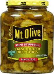 Mt. Olive Mini Stuffers Hamburger Dill Chips Pickles 32 fl oz Jar