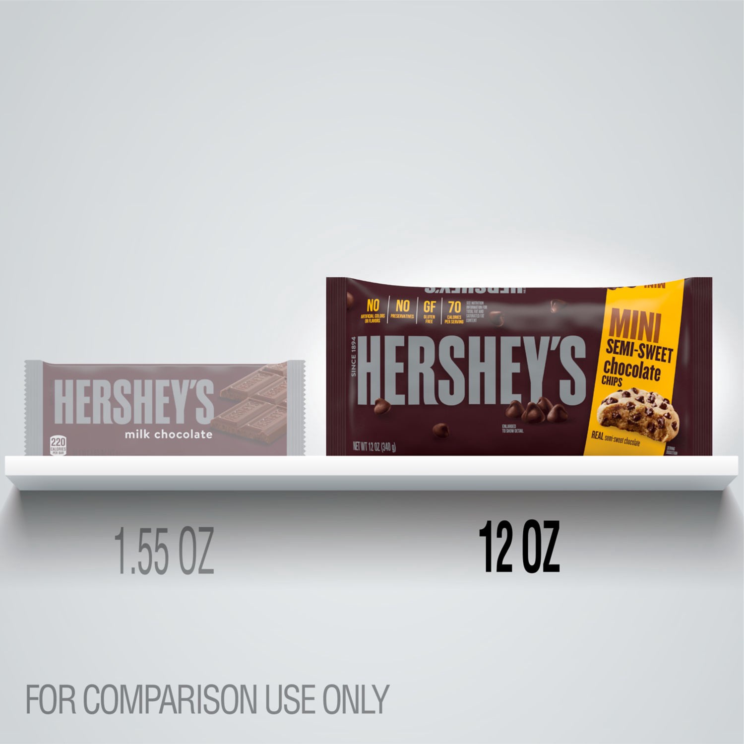 slide 8 of 8, Hershey's Mini Semi-Sweet Chocolate Baking Chips Bag, 12 oz, 12 oz