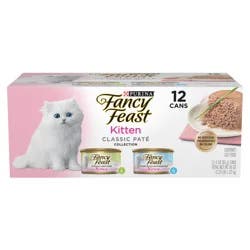 Purina Fancy Feast Grain Free Pate Wet Kitten Food Variety Pack, Kitten Classic Pate Collection Turkey & Whitefish