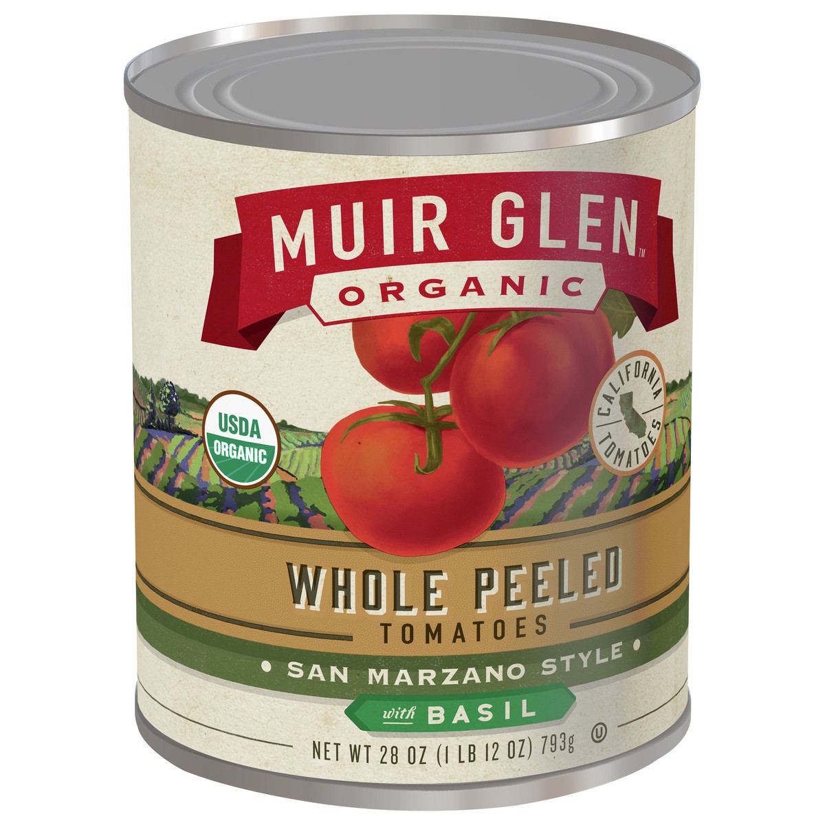 slide 3 of 9, Muir Glen Whole Peeled Tomatoes, San Marzano Style With Basil, 28 oz., 28 oz