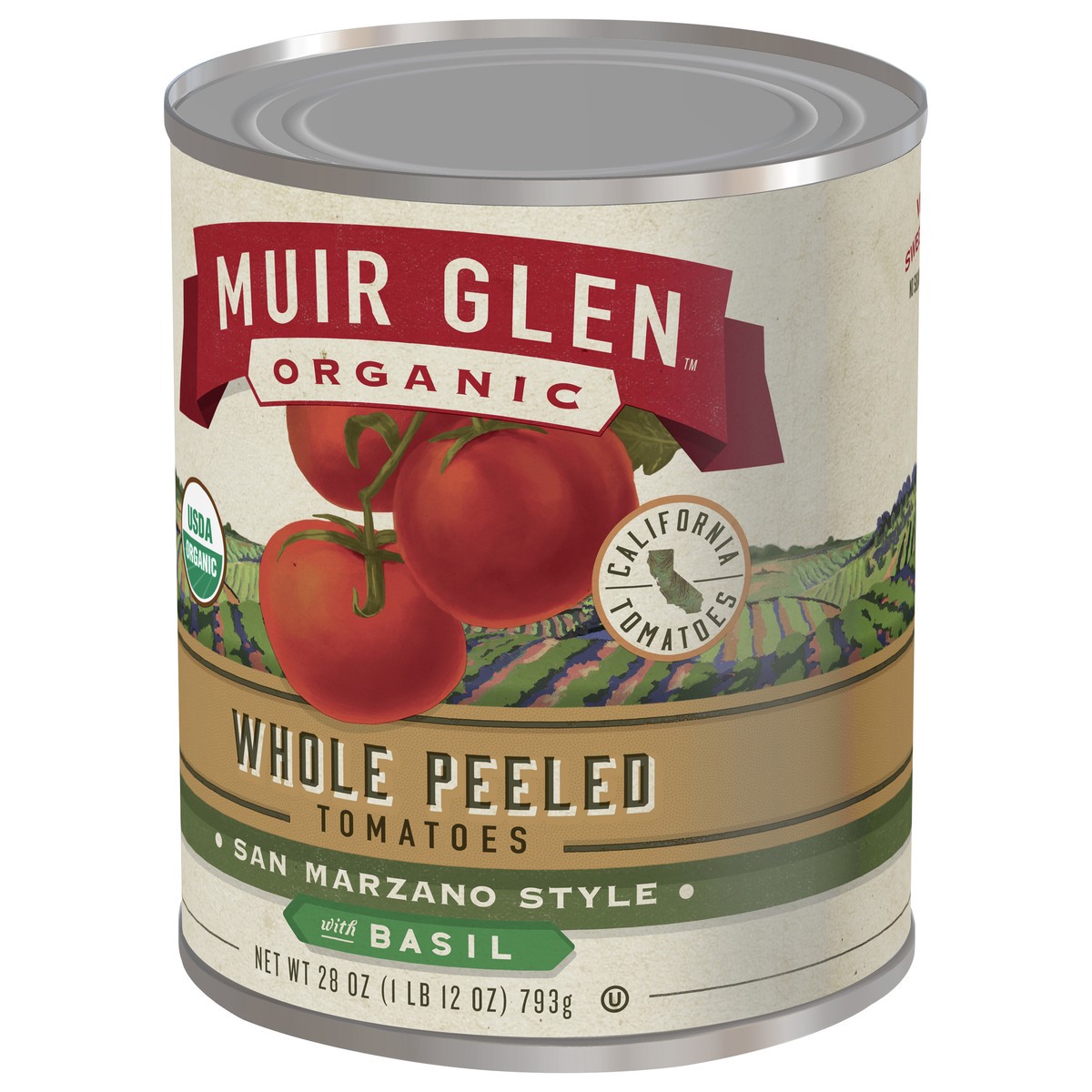 slide 5 of 9, Muir Glen Whole Peeled Tomatoes, San Marzano Style With Basil, 28 oz., 28 oz