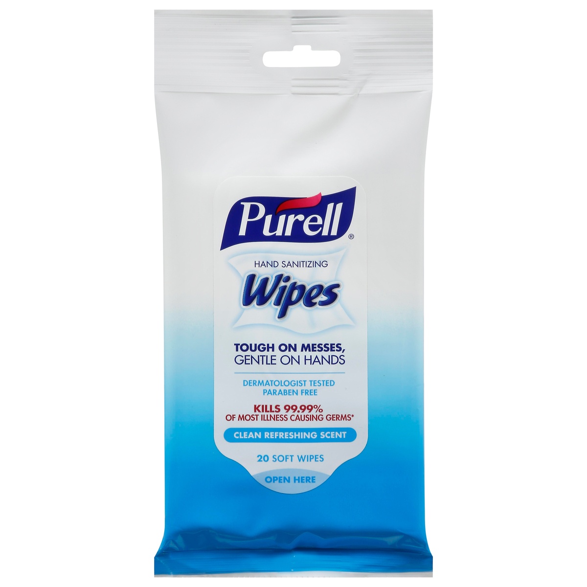 slide 1 of 1, PURELL Hand Sanitizing Wipes Clean Refreshing Scent, 20 ct