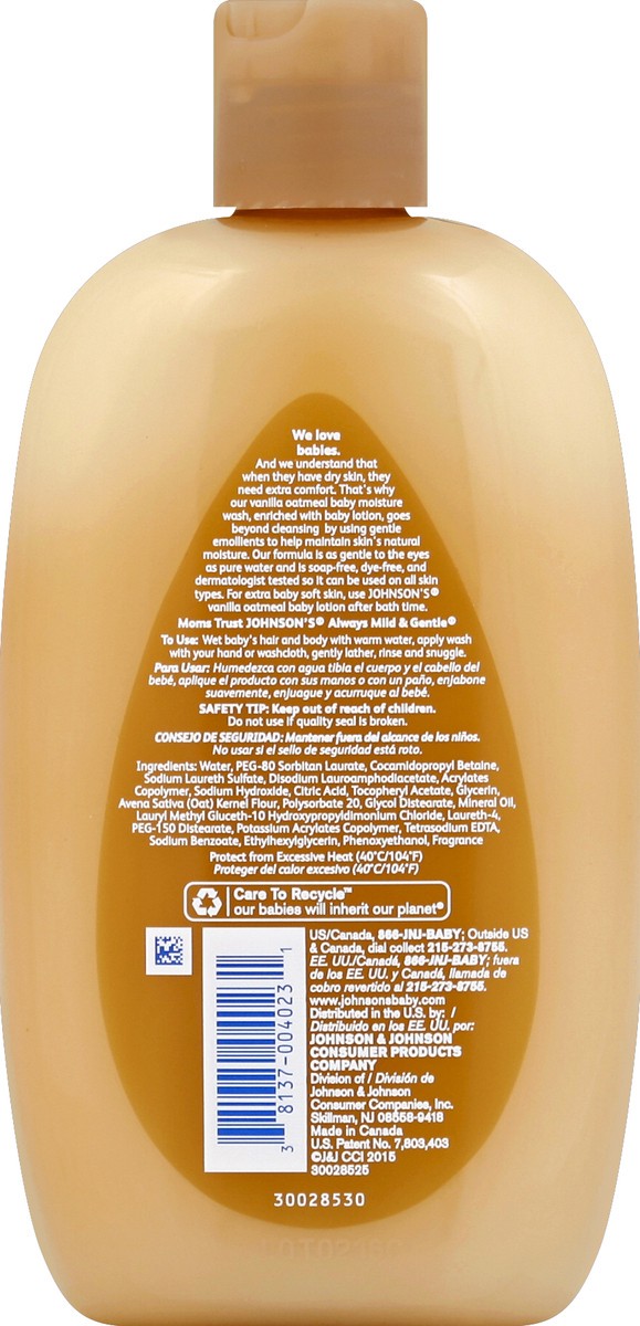 slide 6 of 6, Johnson's Johnson & Johnson Van Oatmeal Bodywash, 15 oz