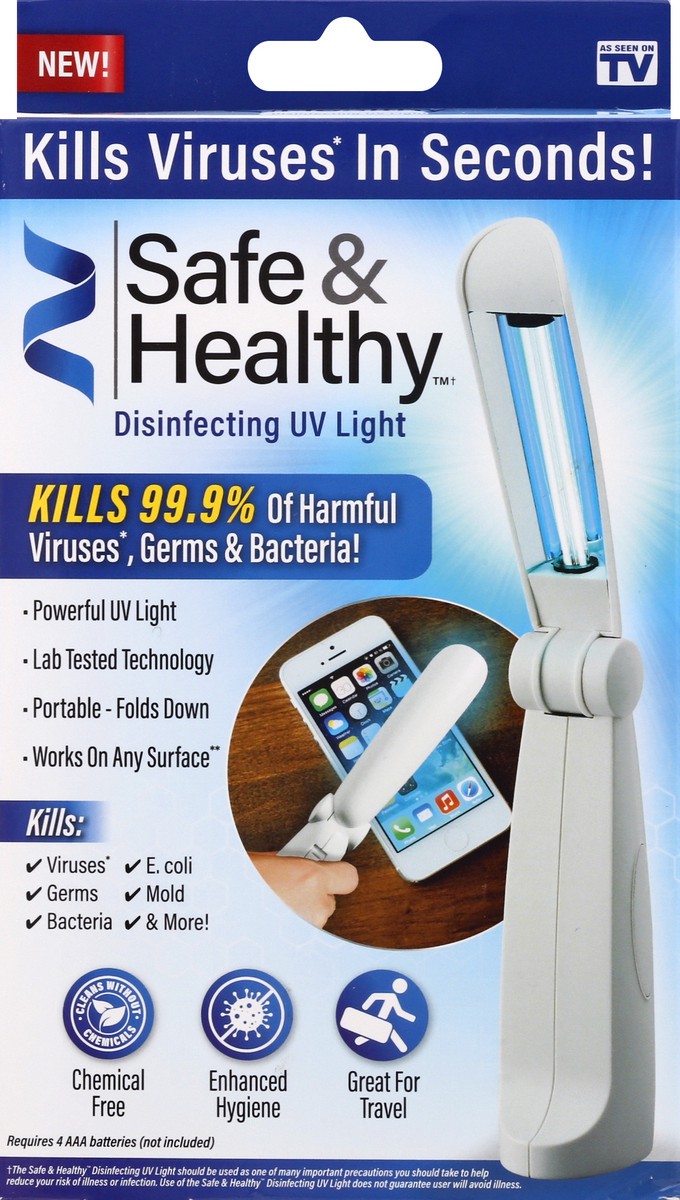 slide 1 of 9, Safe & Healthy Disinfecting UV Light 1 ea, 1 ct