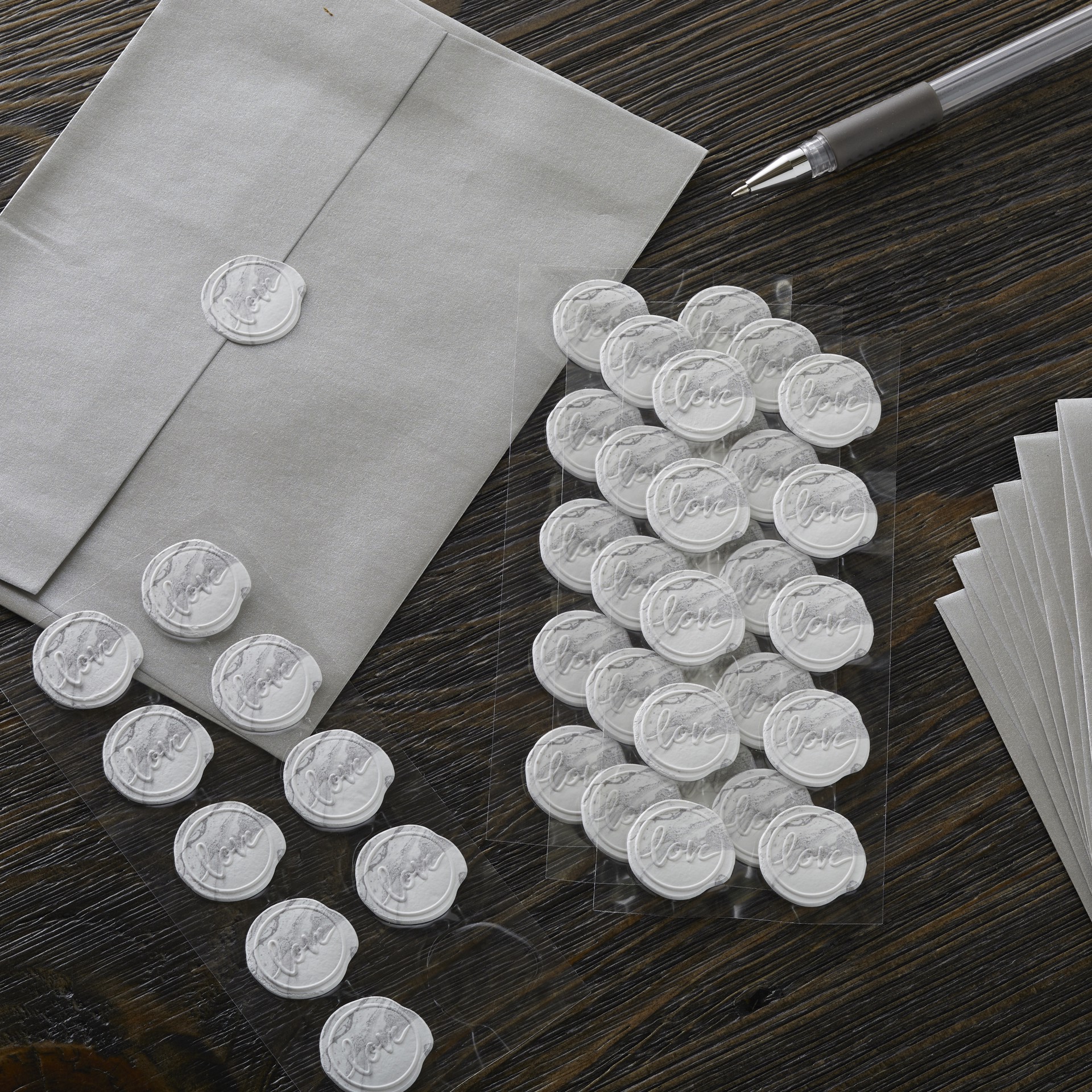 slide 4 of 4, Marble Faux Wax Envelope Seals By Recollections, 1 ct