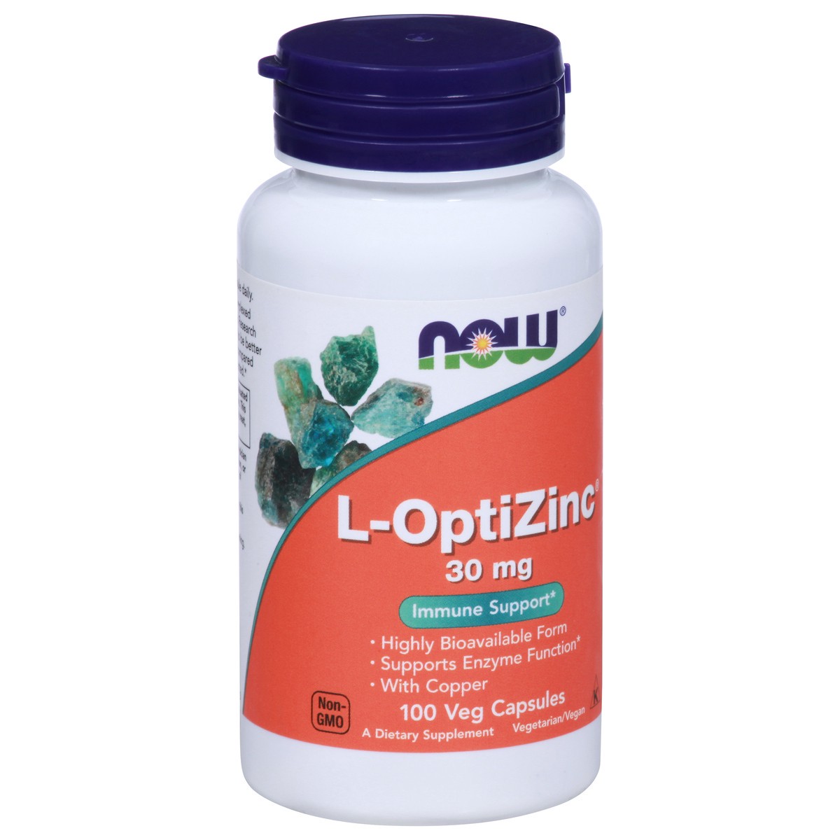 slide 8 of 10, NOW L-OptiZinc 30 mg - 100 Veg Capsules, 100 ct