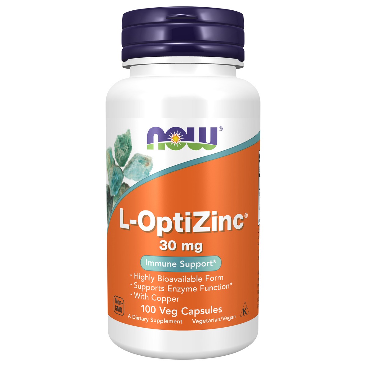 slide 1 of 10, NOW L-OptiZinc 30 mg - 100 Veg Capsules, 100 ct