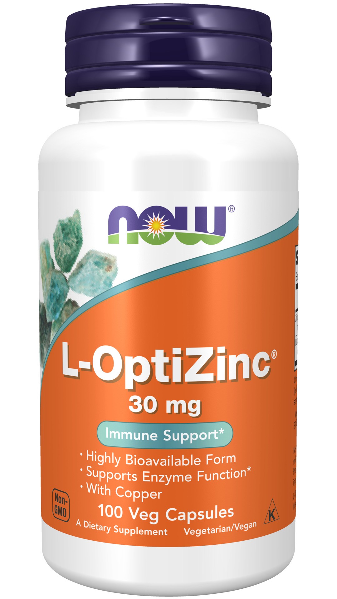 slide 1 of 10, NOW L-OptiZinc 30 mg - 100 Veg Capsules, 100 ct